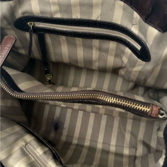 BRAHMIN ELISA HOBO SACHEL BAG CROC EMBOSSED LEATHER CHARM & TASSEL - Picture 14 of 14